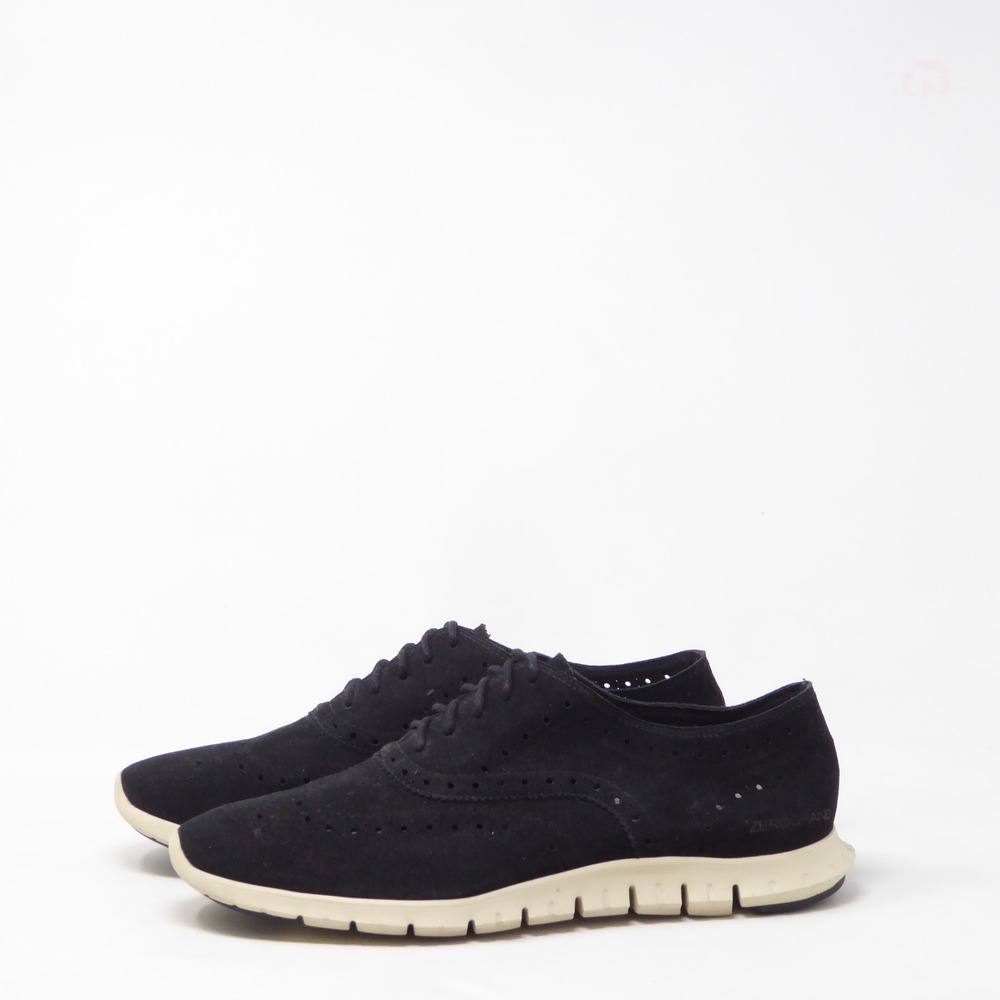 Cole Haan Womens Zerogrand Wingtip Oxford Black Suede 9.5B